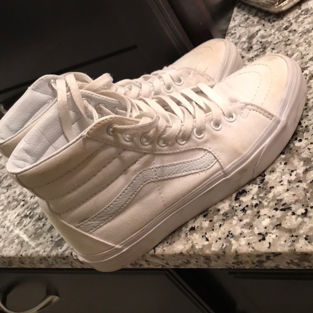 White hi-top vans